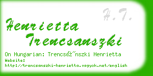 henrietta trencsanszki business card